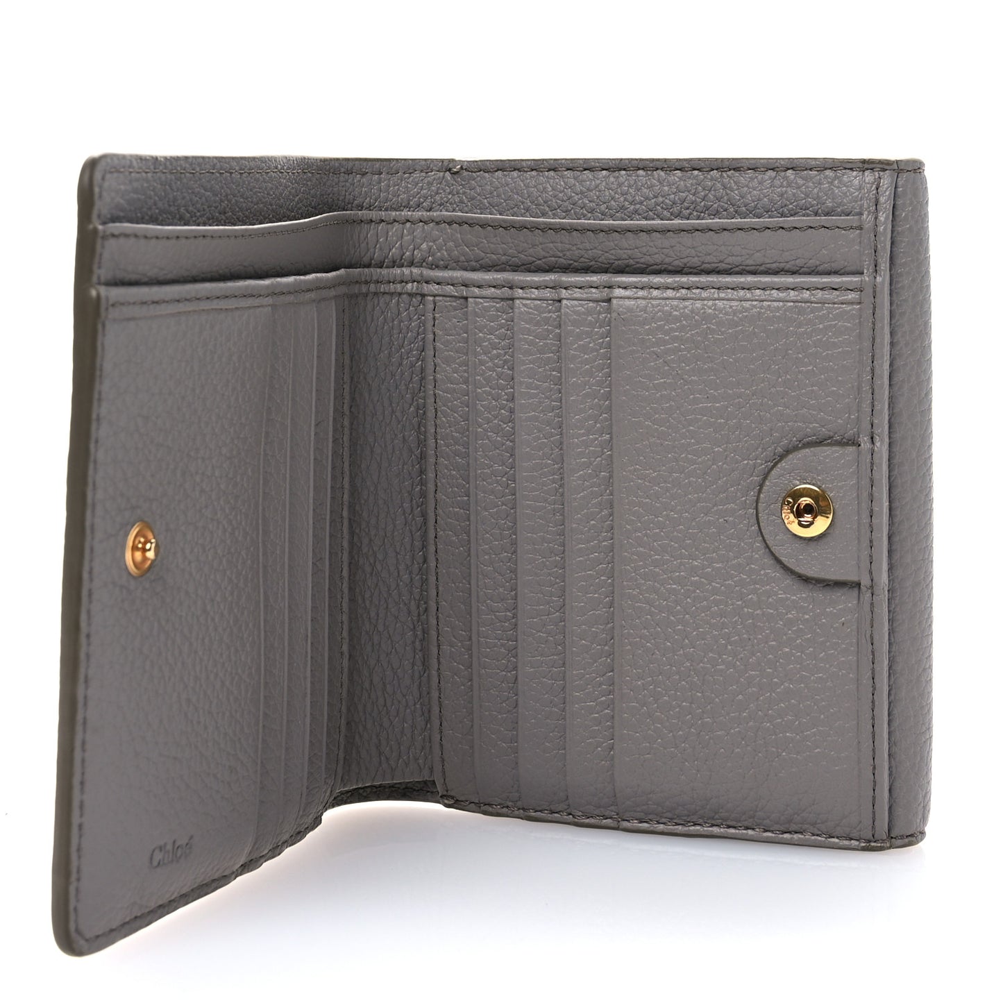 Grained Calfskin Marcie Square Wallet Cashmere Grey