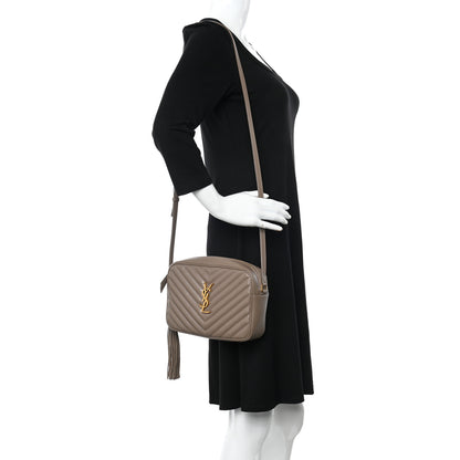 Saint Laurent Calfskin Matelasse Monogram Lou Camera Bag Dark Beige 2 of 14