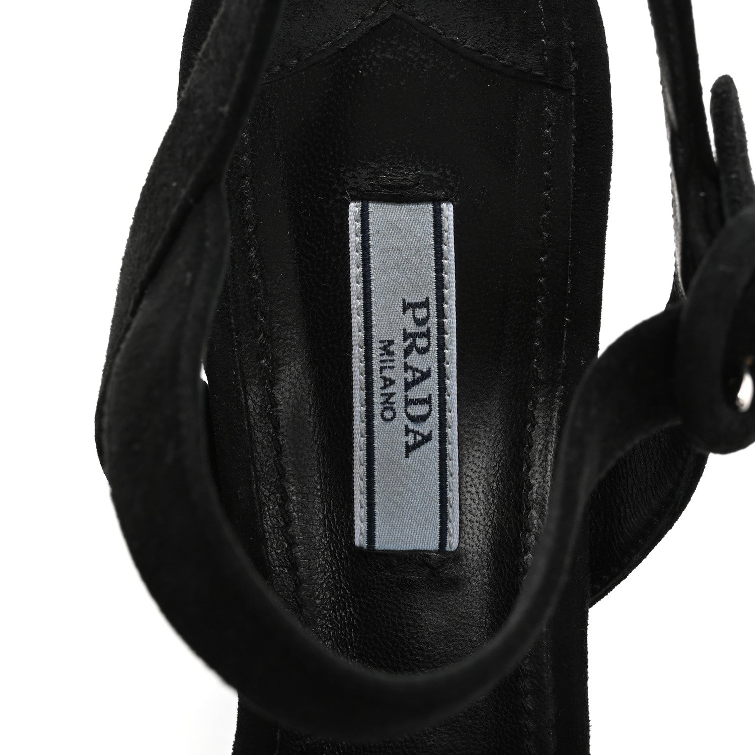 Prada Suede Platform Sandals 39 Black 7 of 12