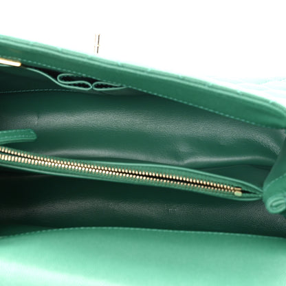 Chanel Caviar Quilted Small Coco Handle Flap Green 5 of 11