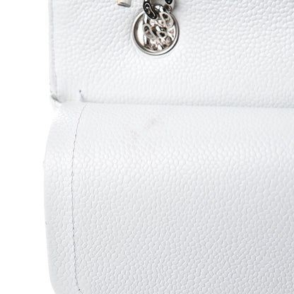Chanel Caviar Quilted Medium Double Flap Bijoux Chain White 12 of 13