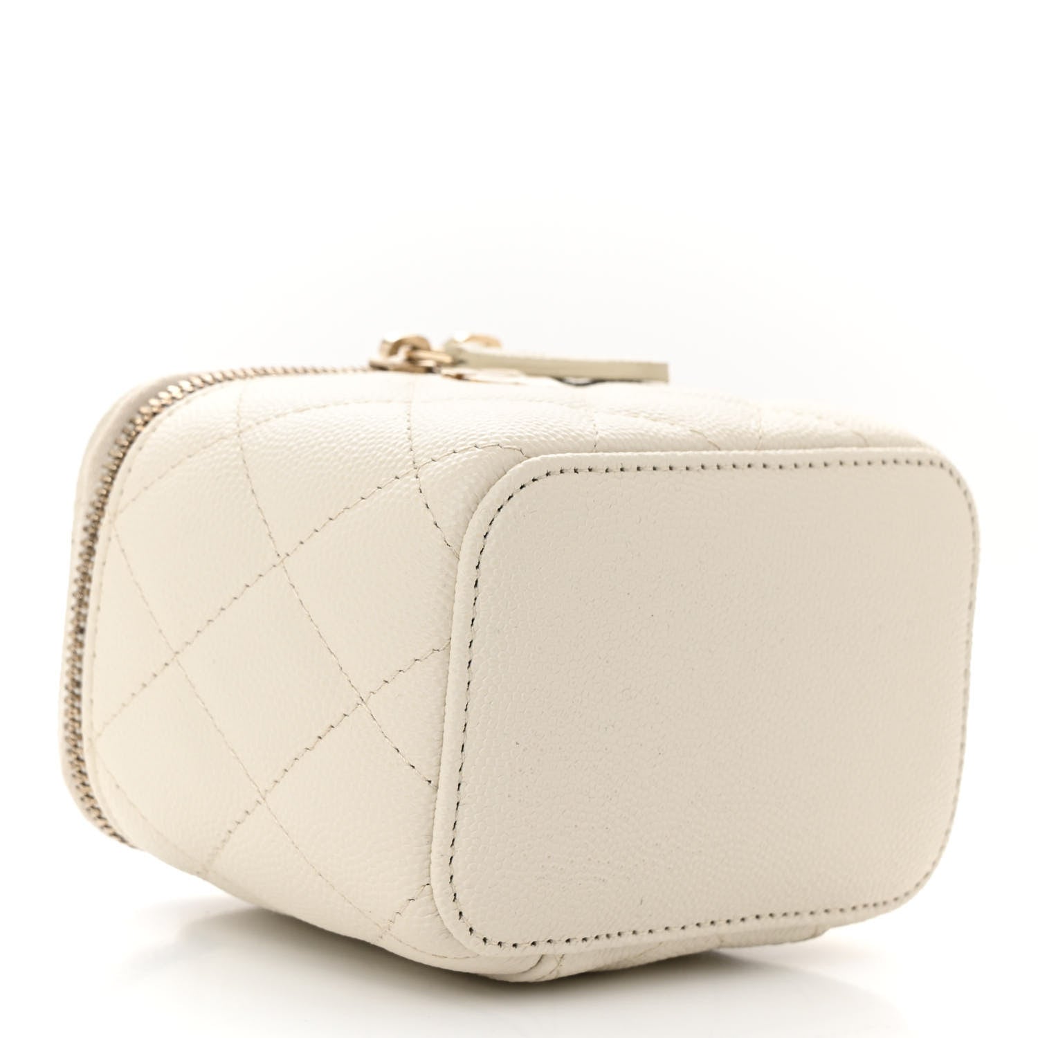 Chanel Caviar Quilted Mini Vanity Case With Chain White 4 of 10