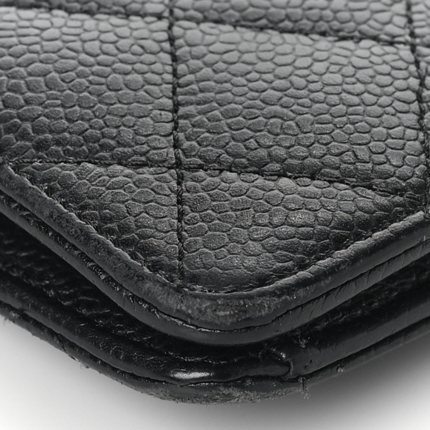Caviar Quilted Yen Wallet Black