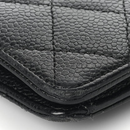 Chanel Caviar Quilted Yen Wallet Black 9 of 10