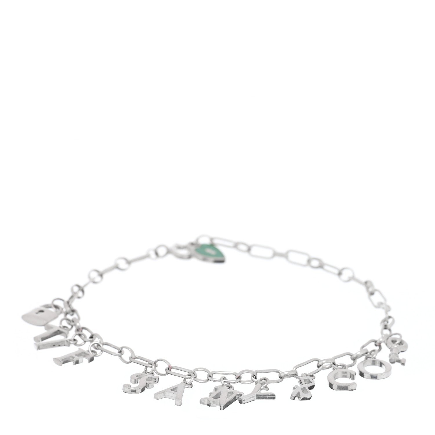 Tiffany Sterling Silver Enamel Love Notes Logo Charm Bracelet Blue 1 of 4