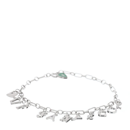 Tiffany Sterling Silver Enamel Love Notes Logo Charm Bracelet Blue 1 of 4