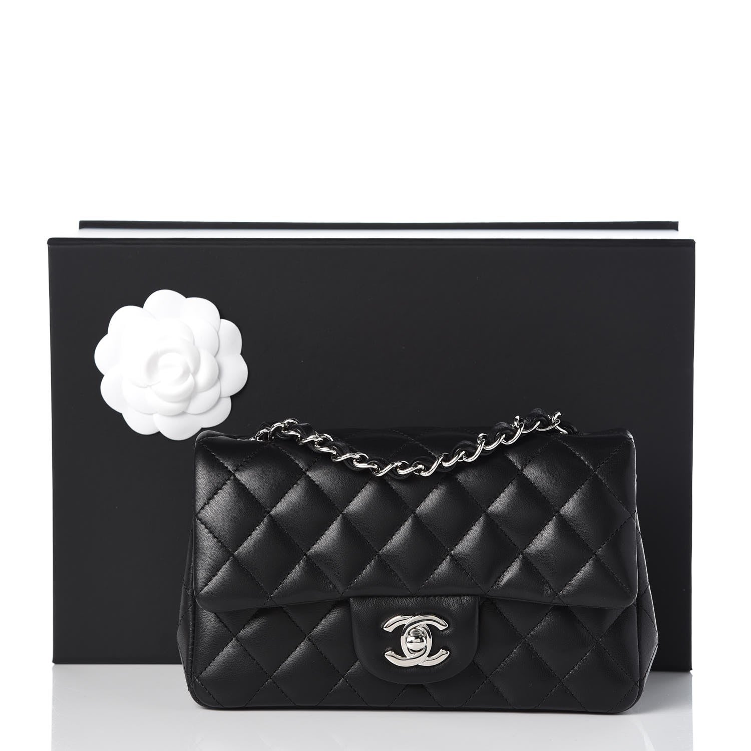 Chanel Lambskin Quilted Mini Rectangular Flap Black 8 of 8