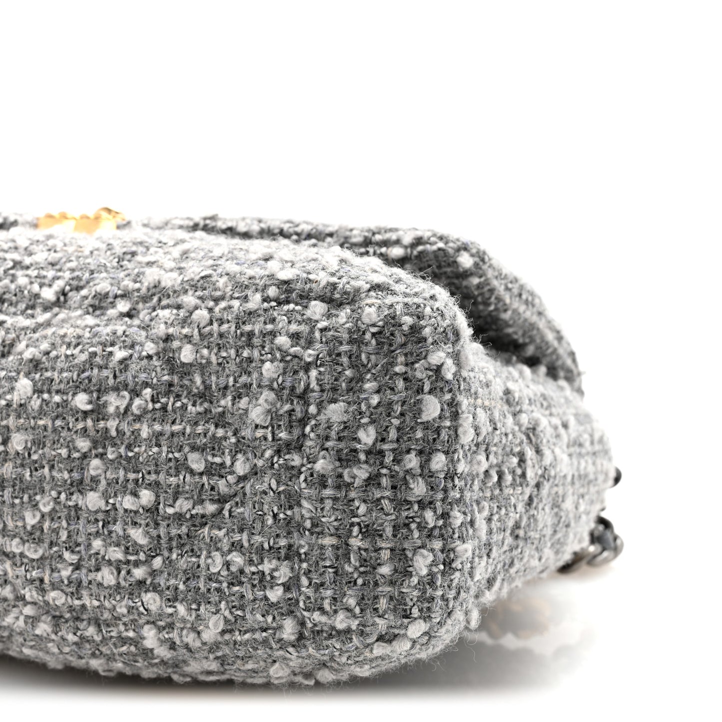 Tweed Quilted Large Chanel 19 Flap Grey