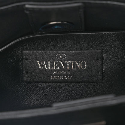 Valentino Garavani Nappa Monochrome Small Roman Stud The Handle Bag Black 5 of 8