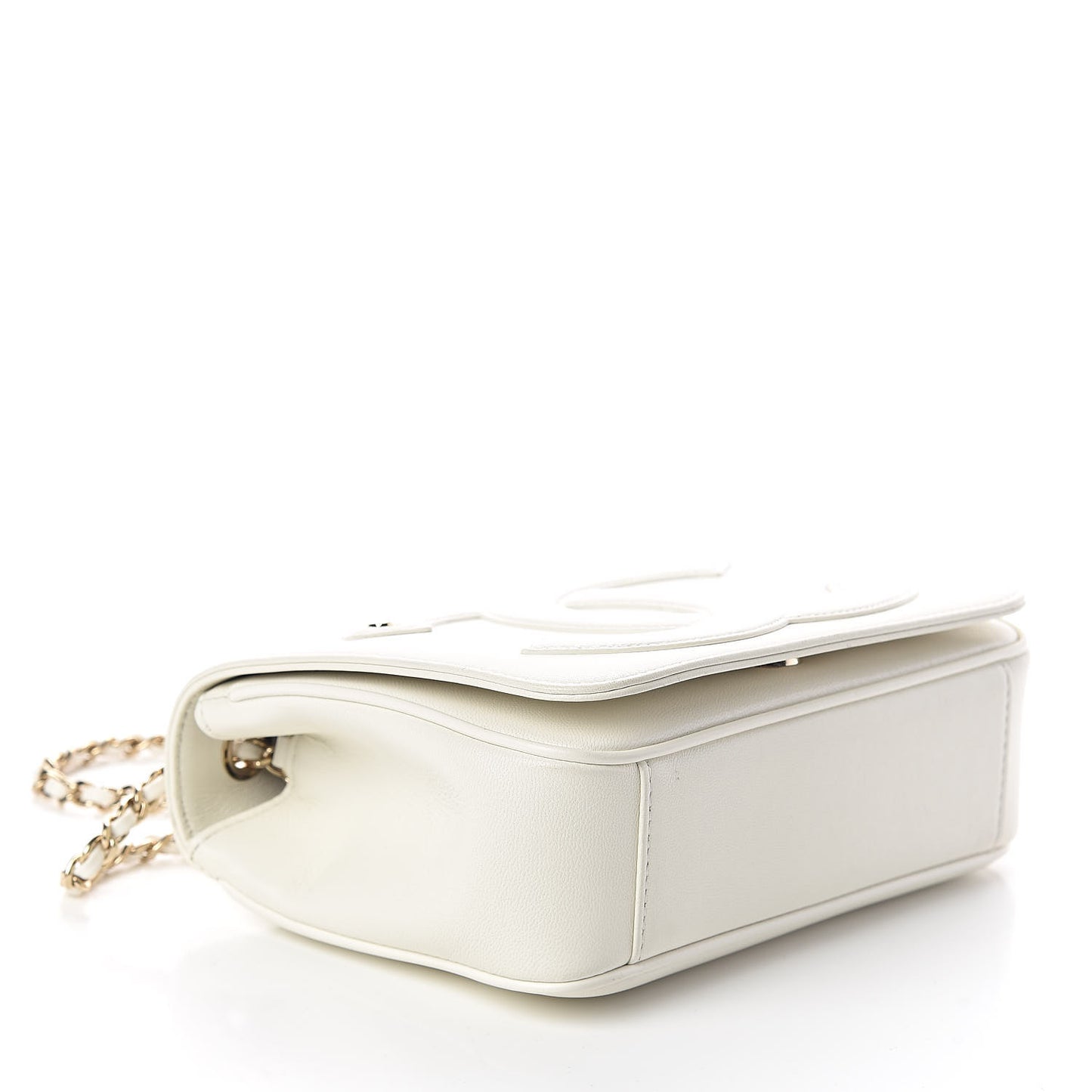 Lambskin CC Mania Flap Bag White