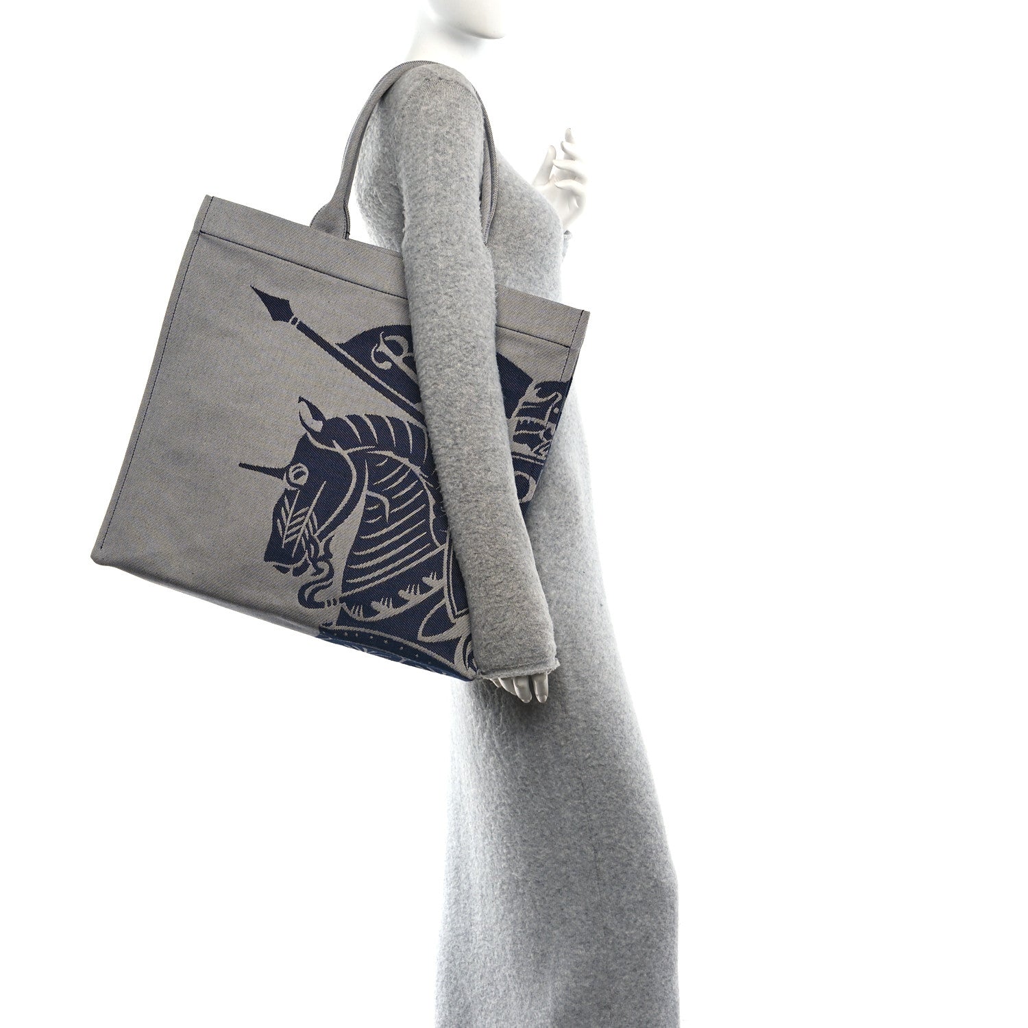 Burberry Canvas Large EKD Square Tote Knight 2 of 12
