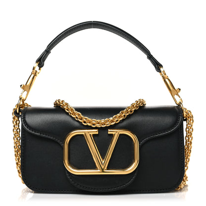 Valentino Garavani Calfskin Vlogo Small Loco Shoulder Bag Black 1 of 9