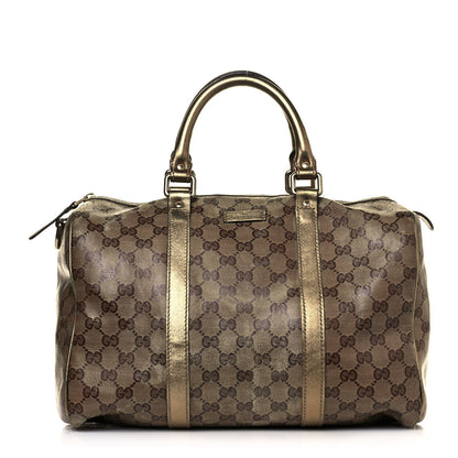 Gucci Crystal Monogram Medium Joy Boston Bronze 1 of 18