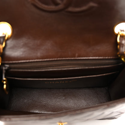 Chanel Lambskin Quilted Mini Square Flap Bag Dark Brown 5 of 11