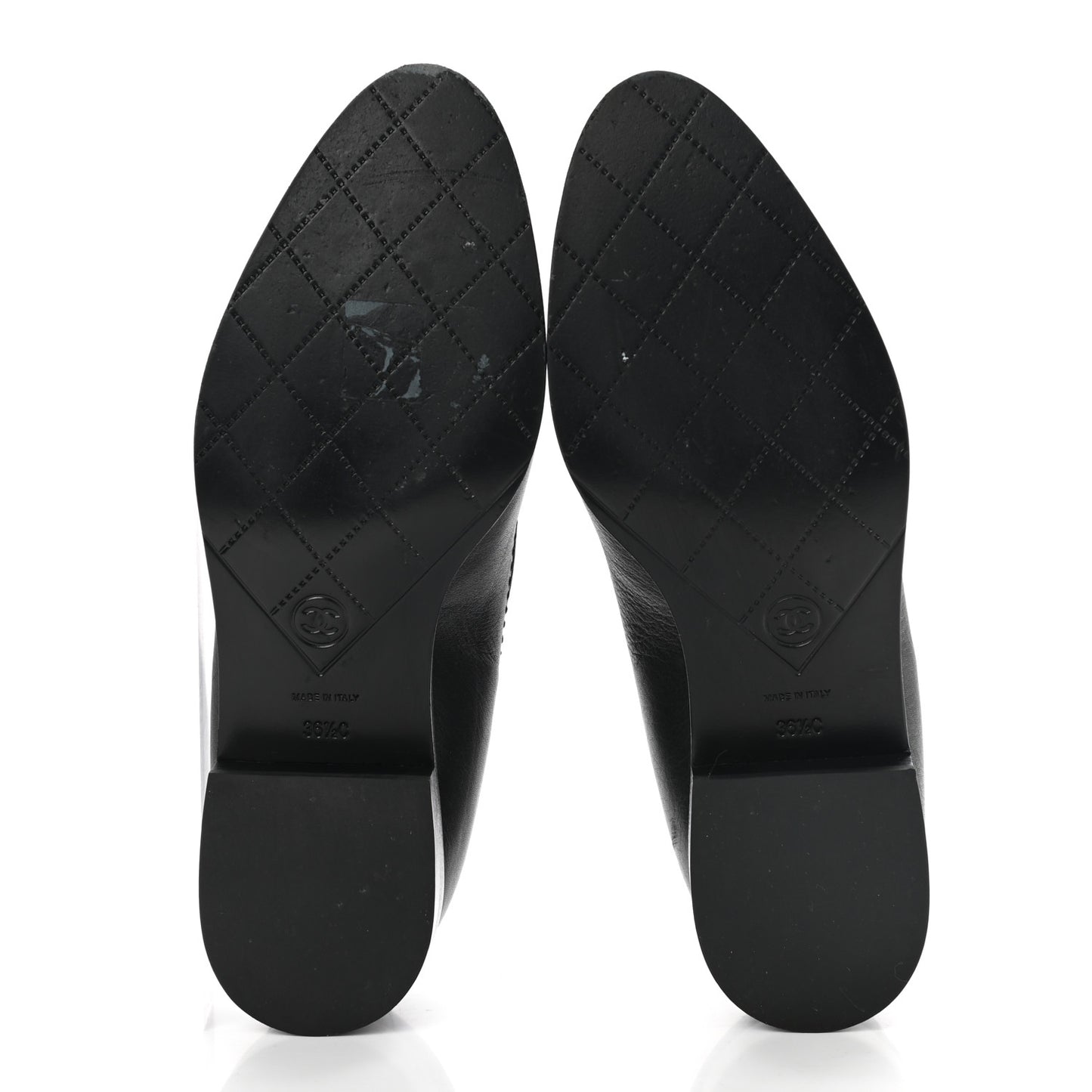 Calfskin CC Mocassin Loafers 36.5 Black