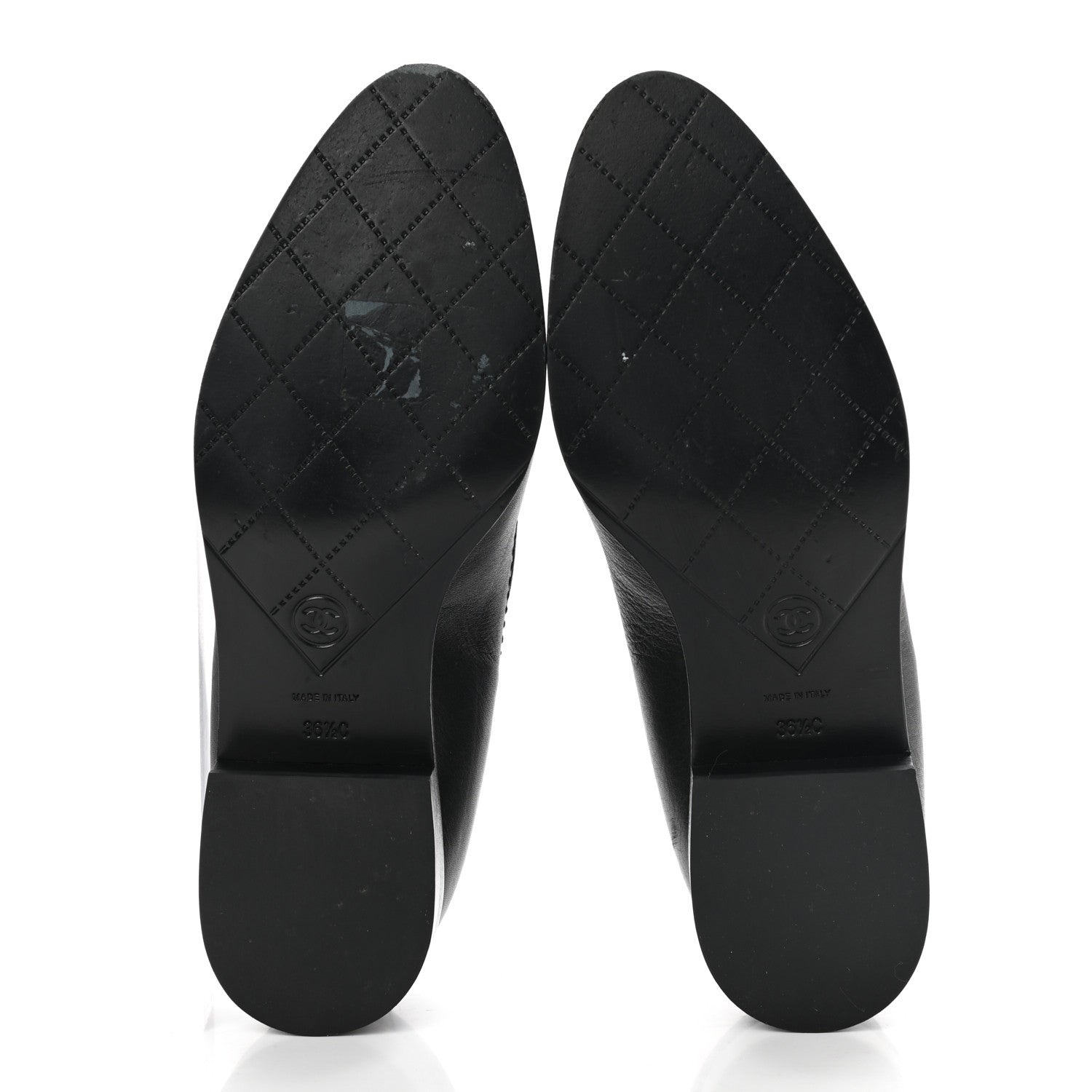 Chanel Calfskin CC Mocassin Loafers 36.5 Black 5 of 11
