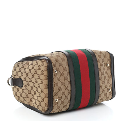 Gucci Monogram Vintage Web Medium Boston Dark Brown 4 of 9