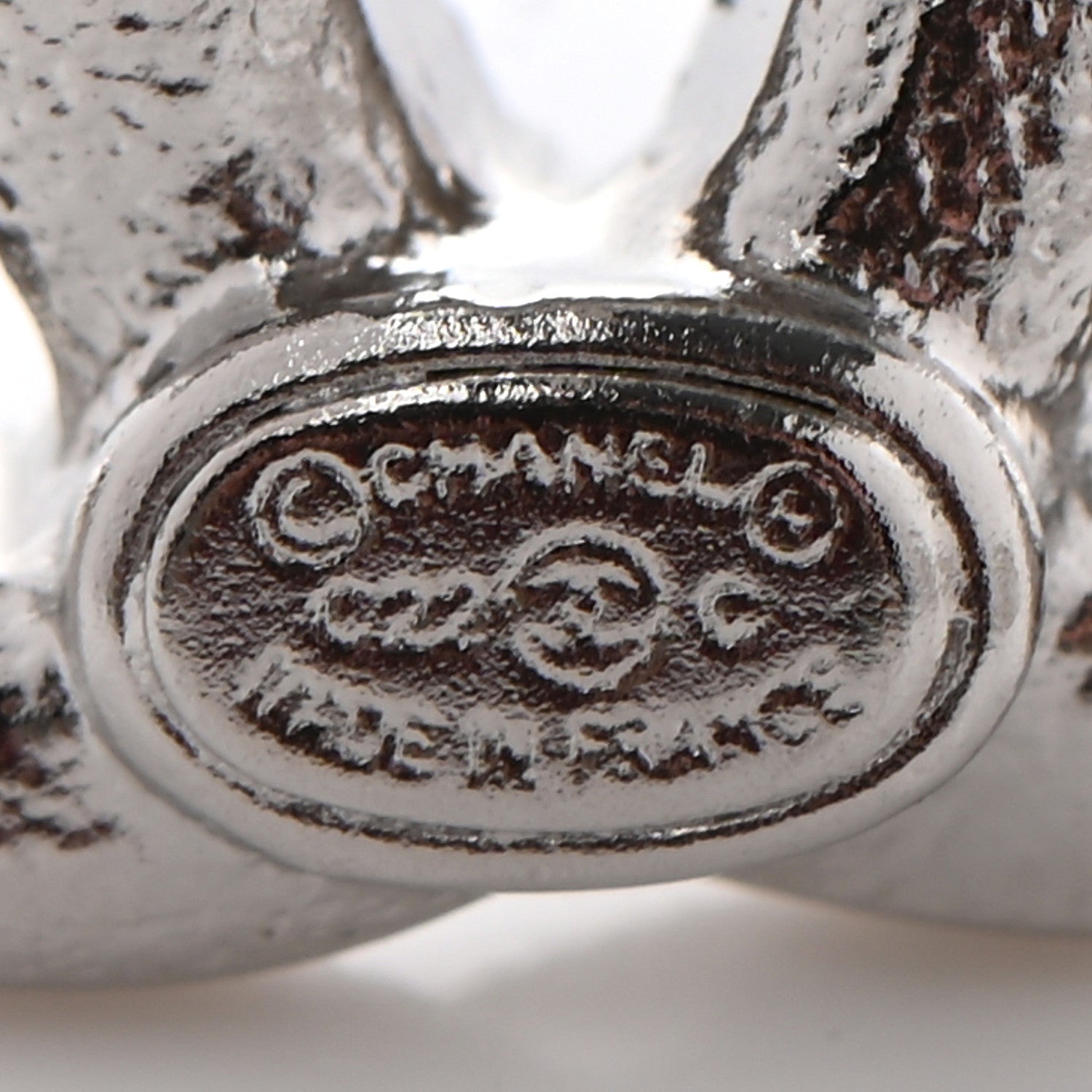Chanel Crystal CC Earrings Silver 4 of 4