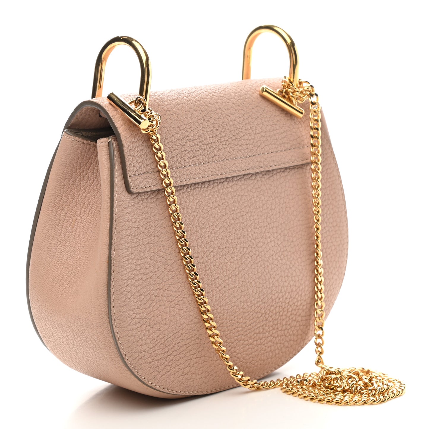 Grained Lambskin Mini Drew Shoulder Bag Cement Pink