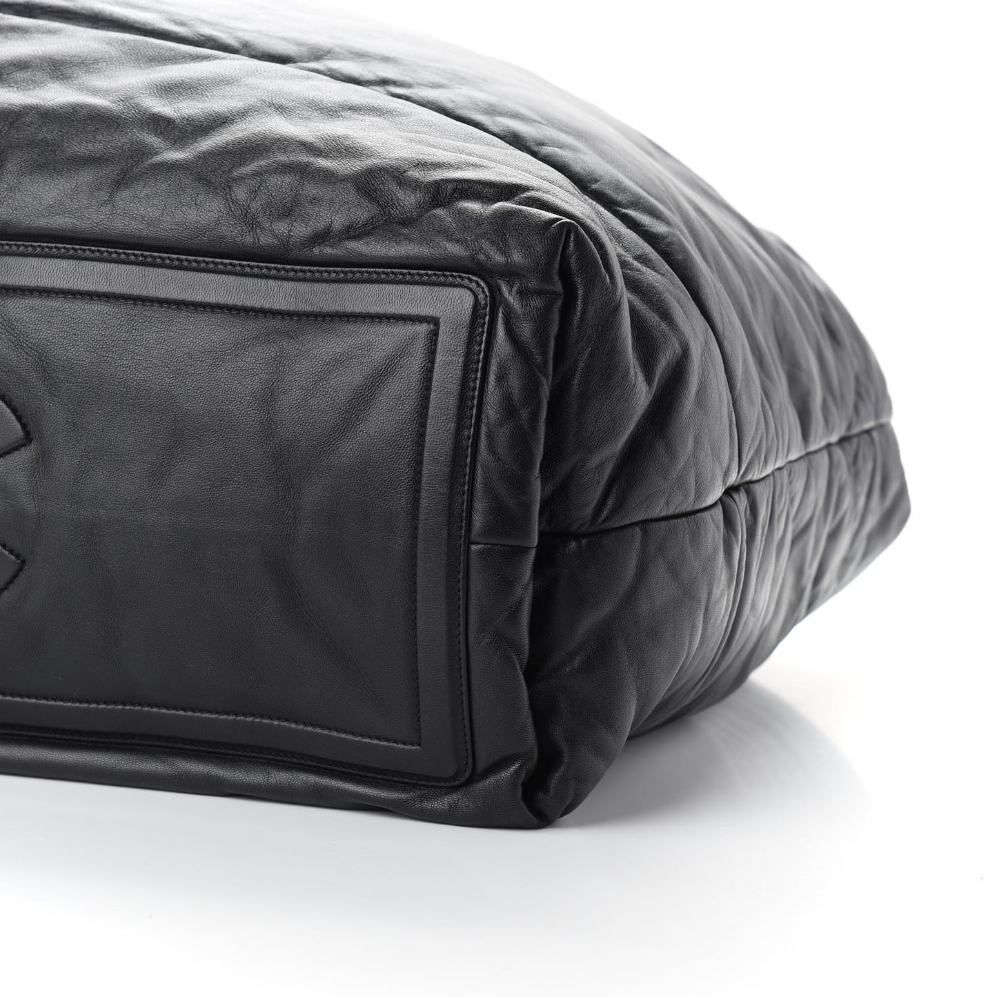 Lambskin Quilted Extra Large Coco Cocoon Reversible Tote Black