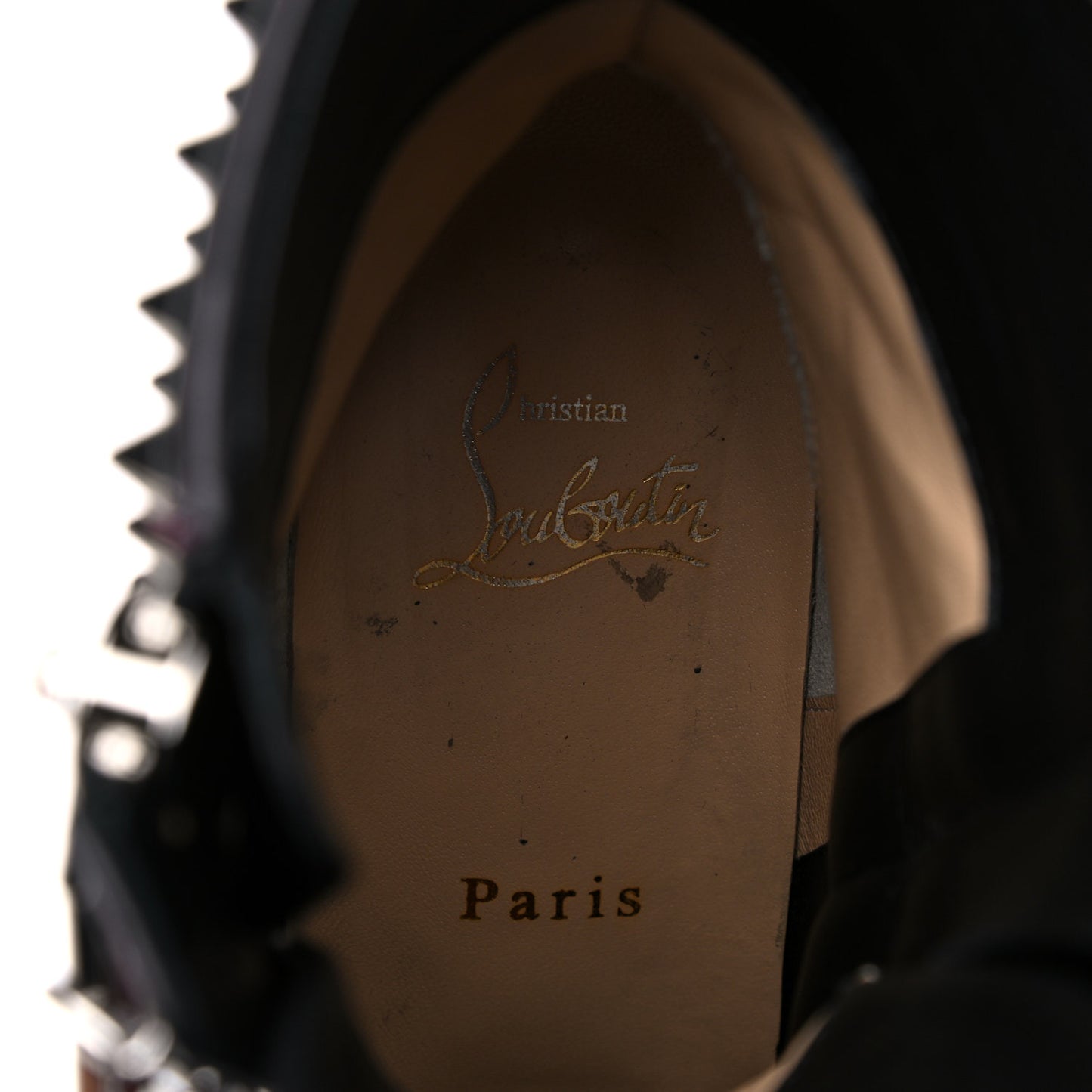 Calfskin Winter Spikes 70 Combat Boots 39.5 Black