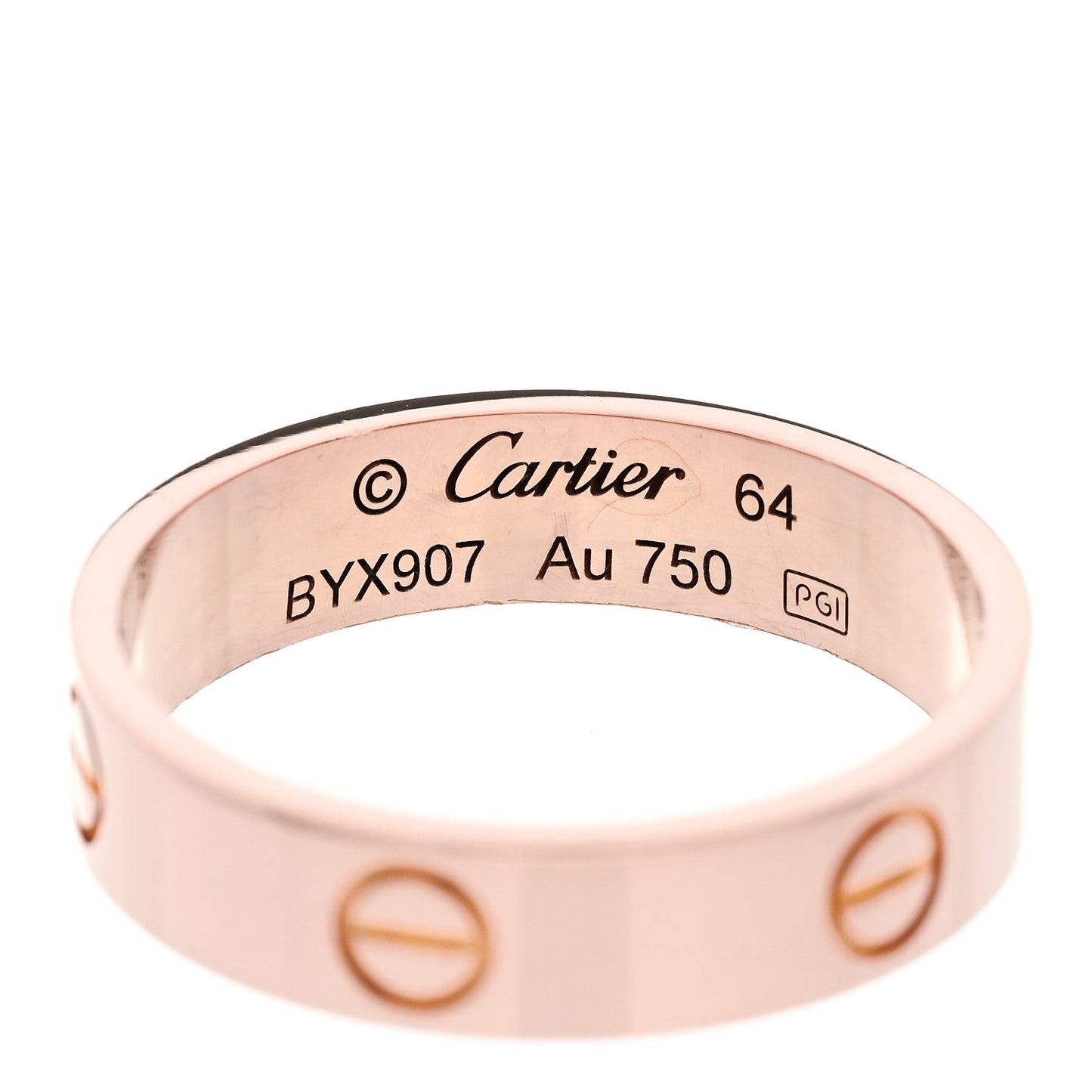 18K Pink Gold 5.5mm LOVE Ring 64 10.75