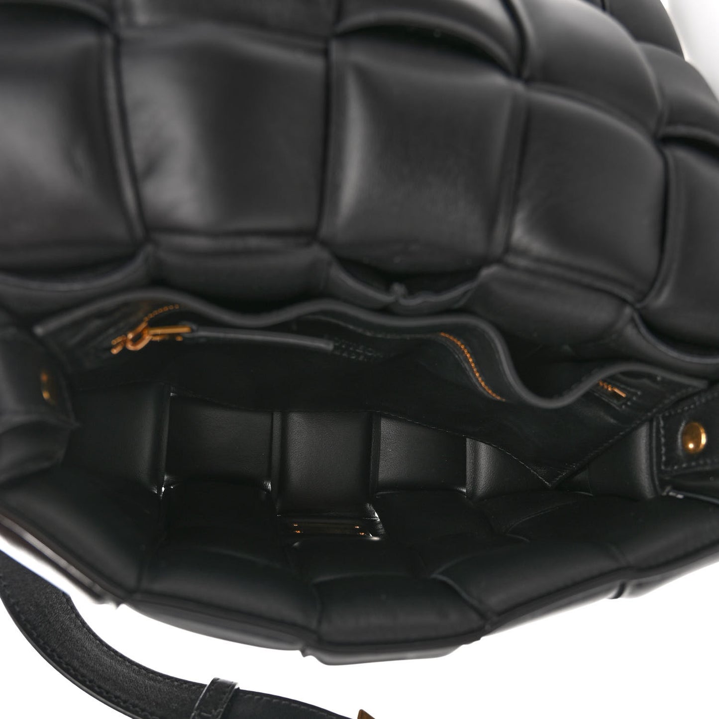 Nappa Maxi Intreccio Padded Cassette Crossbody Bag Black