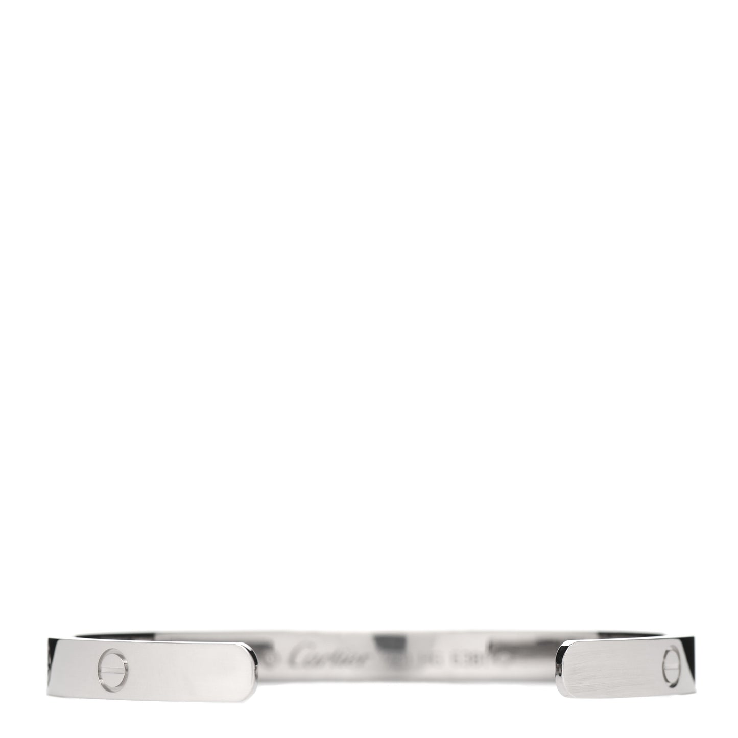 18K White Gold LOVE Cuff Bracelet 19