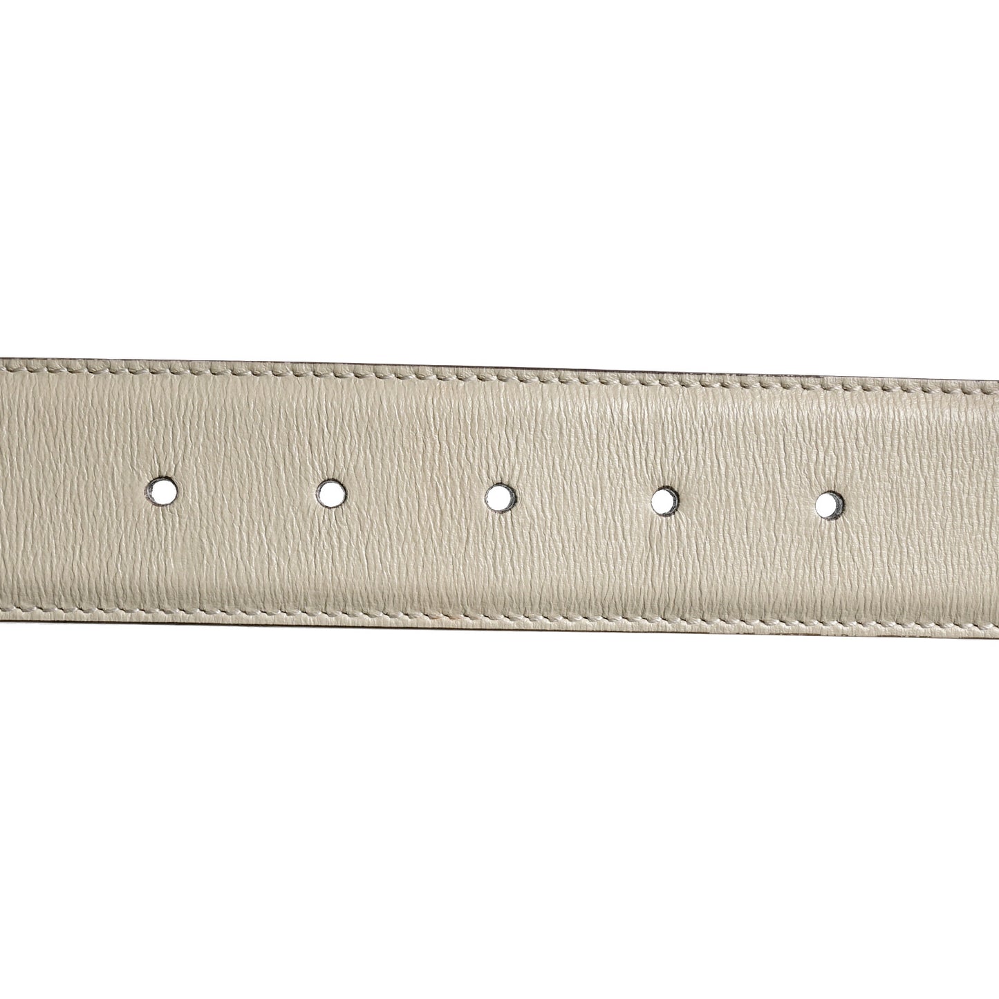 Azalea Calfskin Enamel Monochrome Double G 40mm Belt 80 32 Mystic White