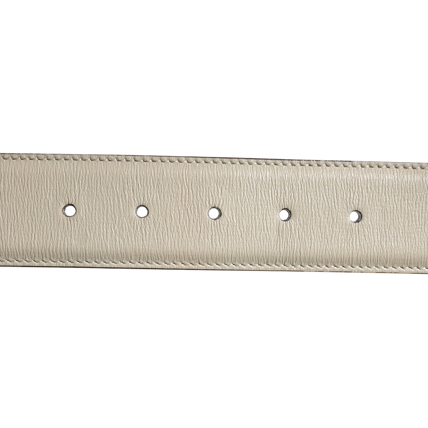 Gucci Azalea Calfskin Enamel Monochrome Double G 40mm Belt 80 32 Mystic White 5 of 6