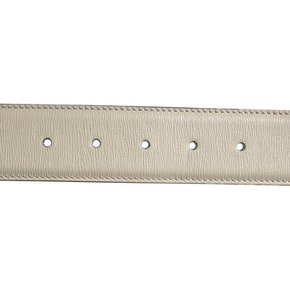 Gucci Azalea Calfskin Enamel Monochrome Double G 40mm Belt 80 32 Mystic White 5 of 6