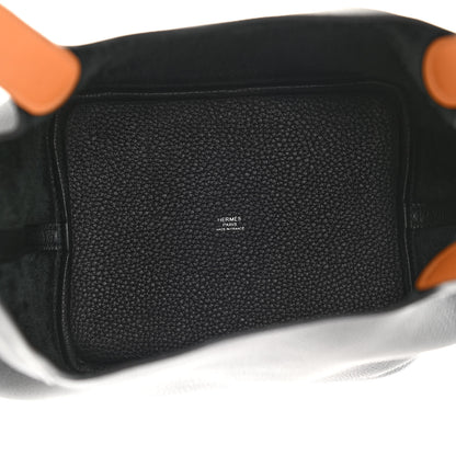 Hermes Taurillon Clemence Picotin Lock 22 MM Black Gold 5 of 10