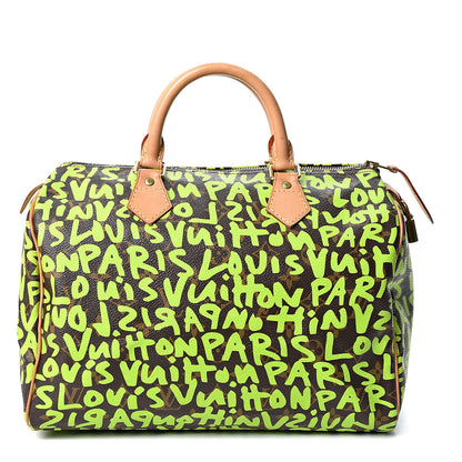 Louis Vuitton Monogram Graffiti Speedy 30 Green 1 of 7
