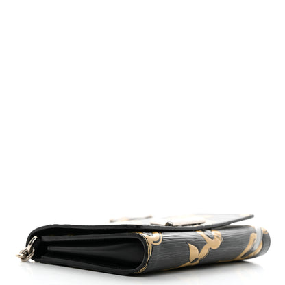 Louis Vuitton Epi Chain Flower Print Twist Chain Wallet Black 4 of 10