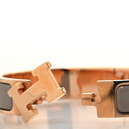 Hermes Enamel Narrow Clic Clac H Bracelet PM Marron Glace 4 of 5