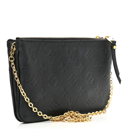 Louis Vuitton Empreinte Double Zip Pochette Black 3 of 12
