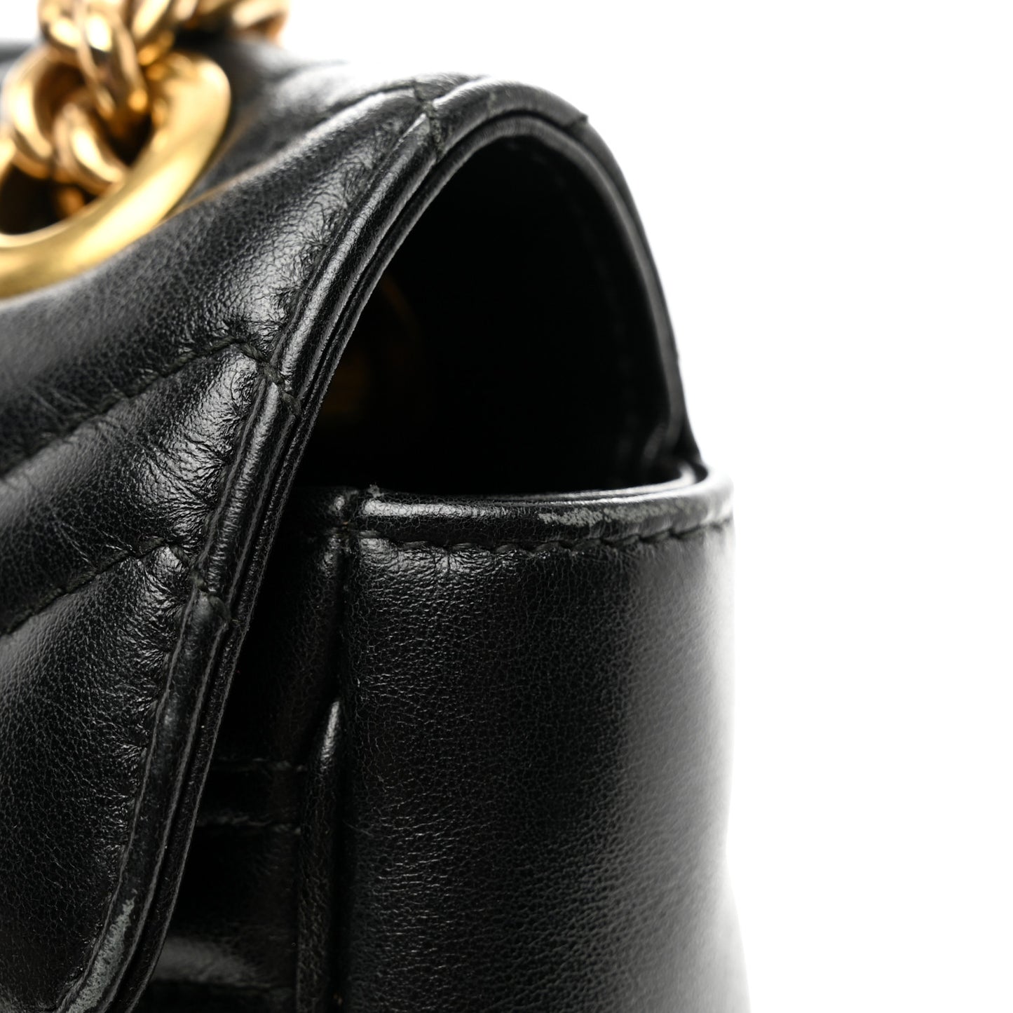 Calfskin Matelasse Small GG Marmont Shoulder Bag Black