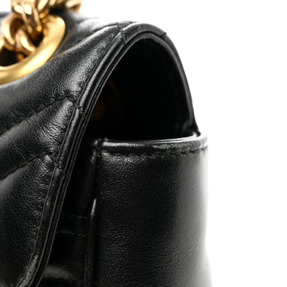 Gucci Calfskin Matelasse Small GG Marmont Shoulder Bag Black 12 of 14