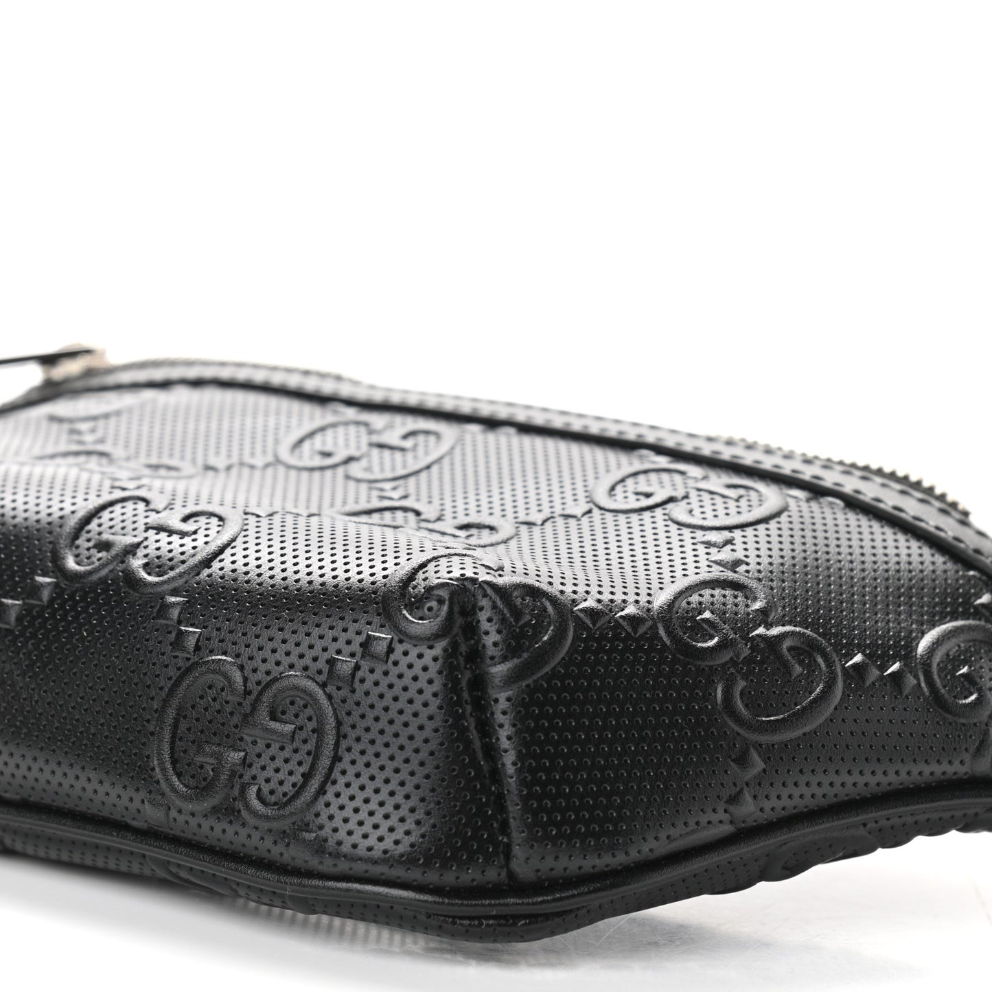 Calfskin GG Tennis Embossed Belt Bag Black