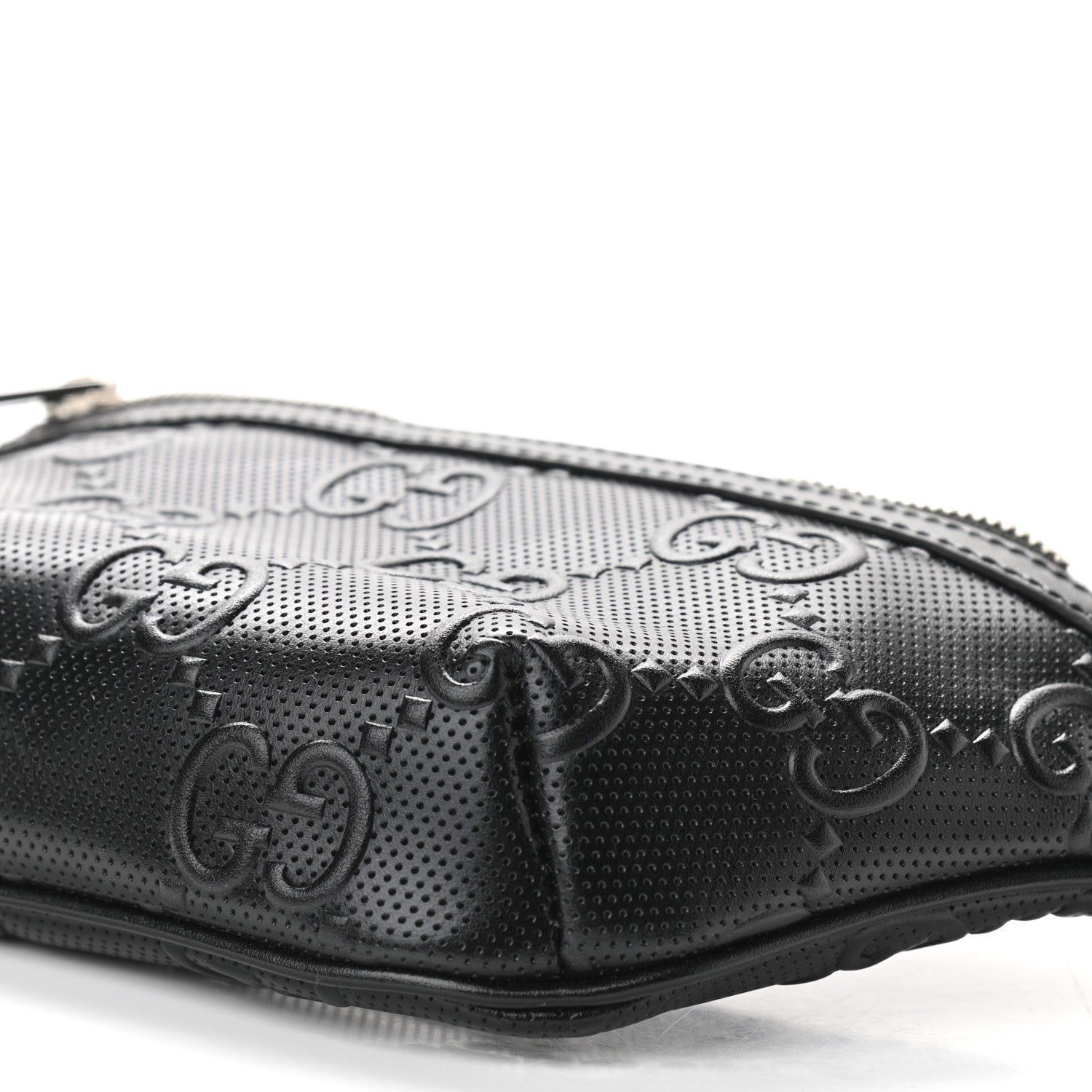 Gucci Calfskin GG Tennis Embossed Belt Bag Black 10 of 11
