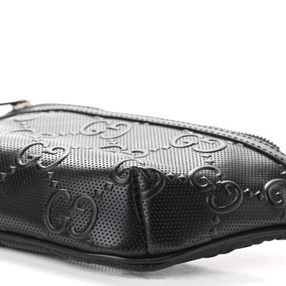 Gucci Calfskin GG Tennis Embossed Belt Bag Black 10 of 11