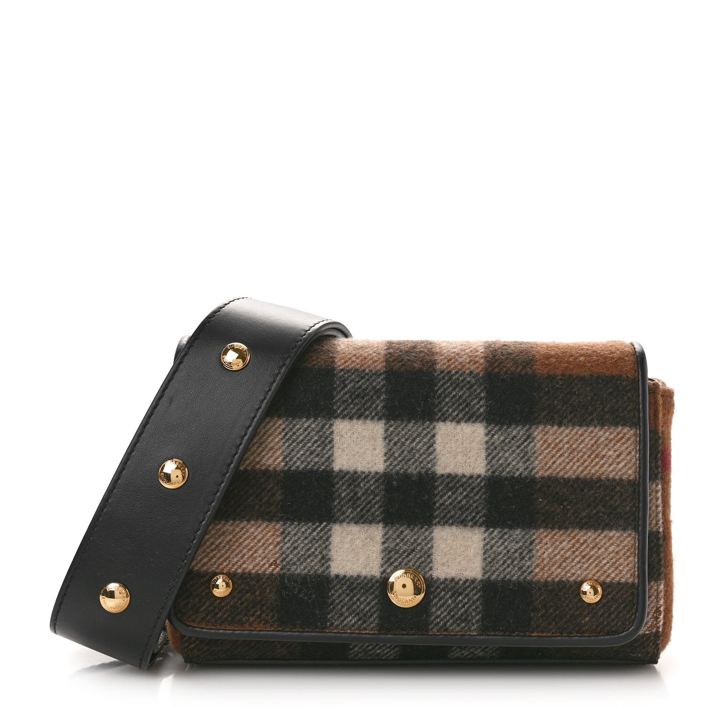 Cashmere Hackberry Check Note Medium Crossbody Bag Black