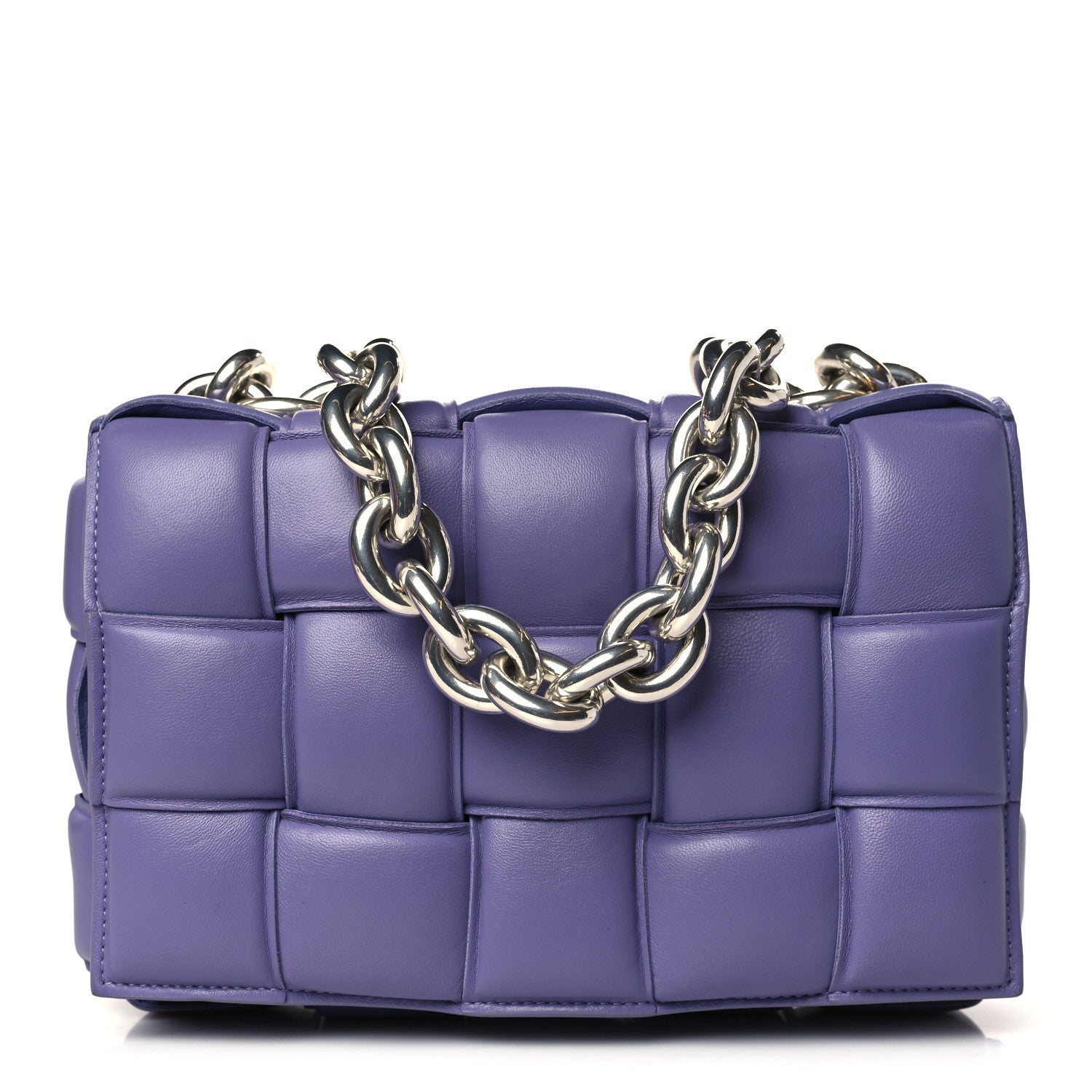 Bottega Veneta Lambskin Maxi Intreccio Padded Chain Cassette Crossbody Bag Lavender 1 of 9