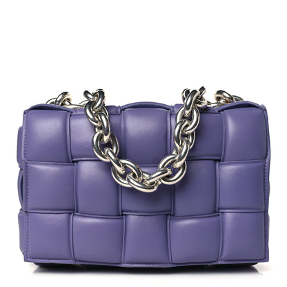 Bottega Veneta Lambskin Maxi Intreccio Padded Chain Cassette Crossbody Bag Lavender 1 of 9