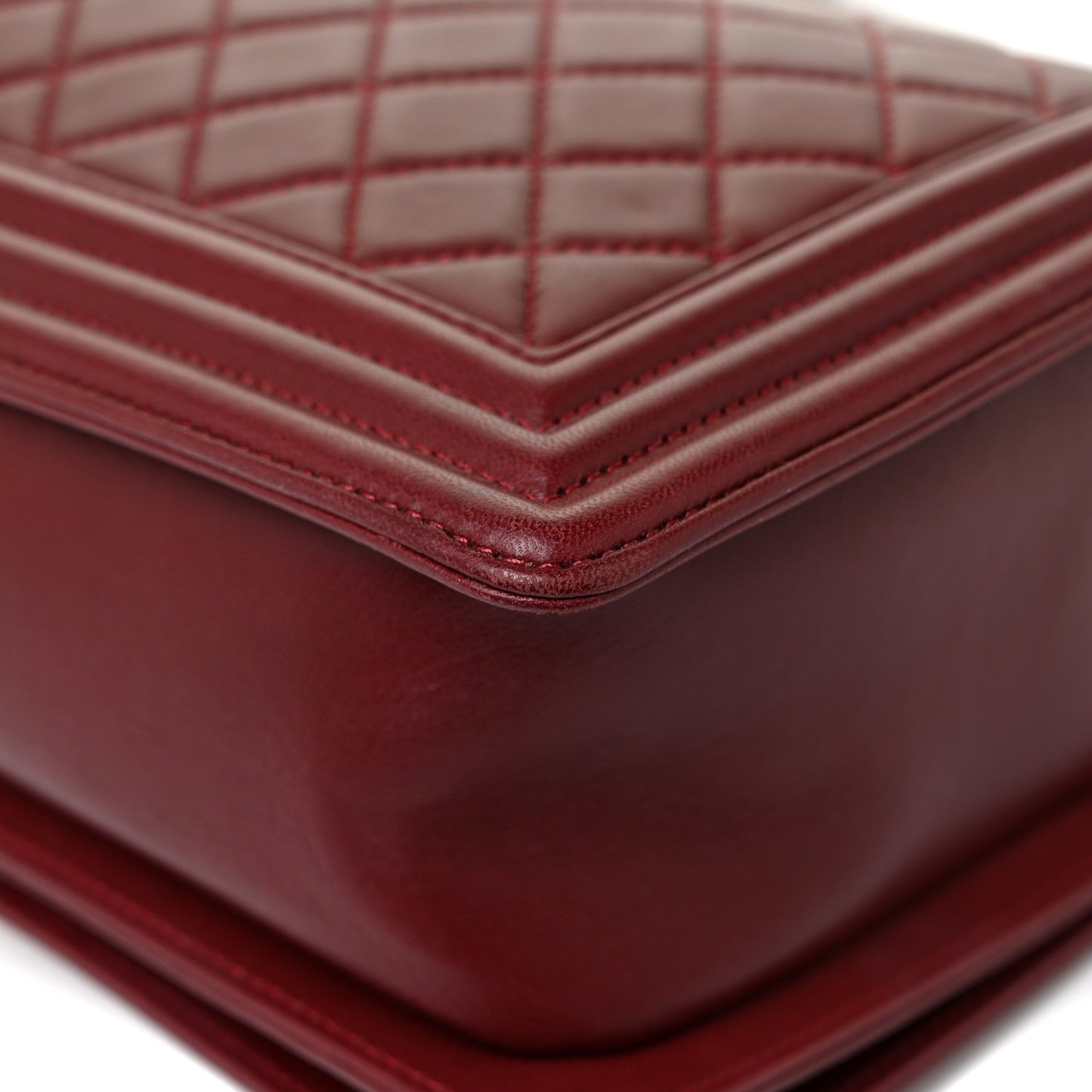 Lambskin Quilted New Medium Boy Flap Dark Red