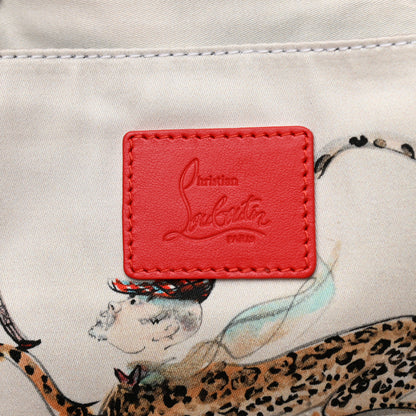 Christian Louboutin Neoprene Cabaraparis Spikes Small Tote Leopard Multicolor 6 of 9