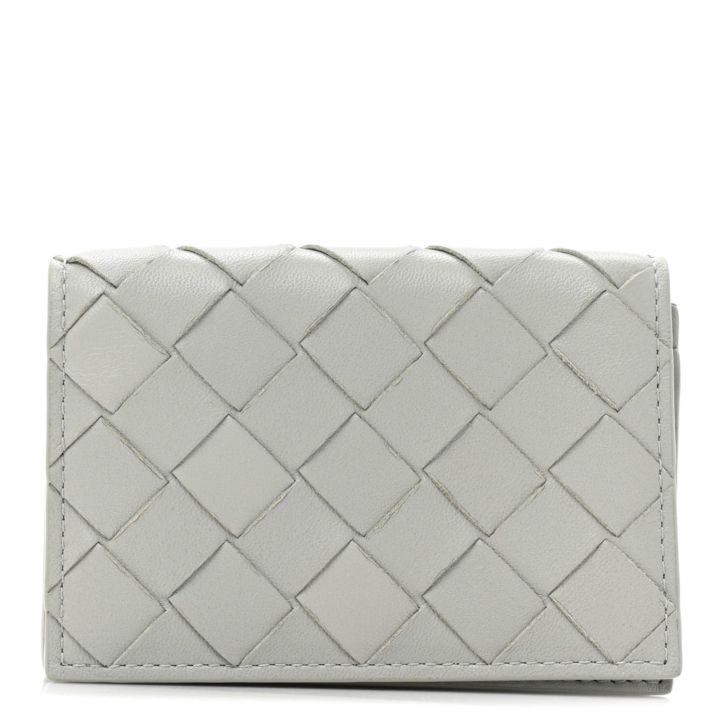 Nappa Intrecciato Card Case Agate Grey