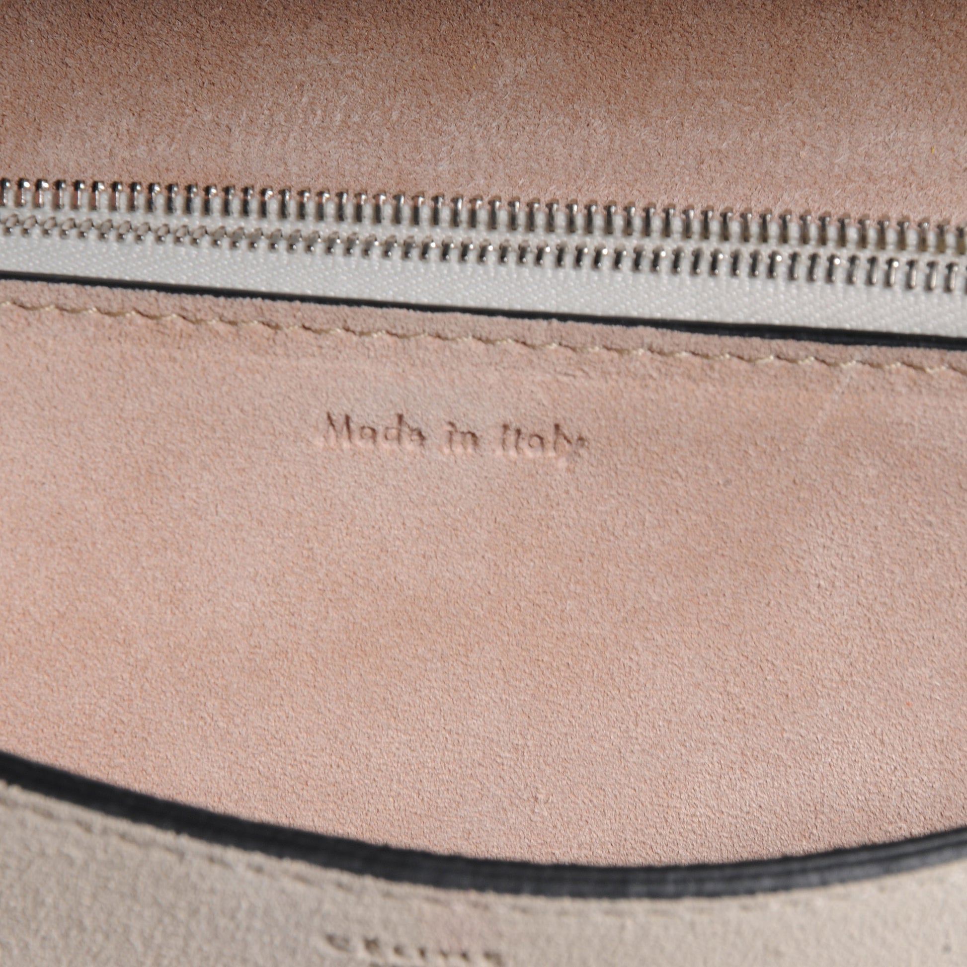 Celine Leather Suede Diamond Clutch White Beige 6 of 8