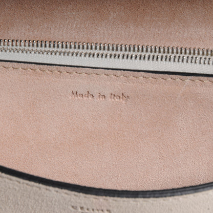 Celine Leather Suede Diamond Clutch White Beige 6 of 8