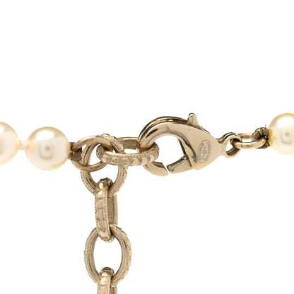 Chanel Pearl Baguette Crystal CC Long Necklace Silver 5 of 6